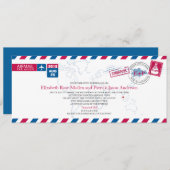 Singapore Airmail Wedding Invitation Kaart (Voorkant / Achterkant)