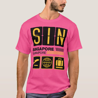 Singapore Airport Label Singapore Vakantie Reizen  T-shirt
