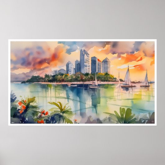 Singapore - Archief Kunstdruk Poster (Voorkant)