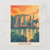 Singapore Art Elegant Vintage Travel Briefkaart (Voorkant)