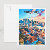 Singapore Art Vintage Travel Briefkaart (Voorkant / Achterkant)