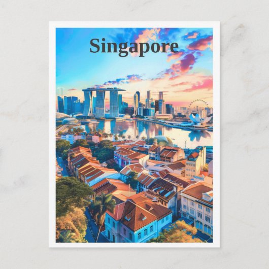 Singapore Art Vintage Travel Briefkaart (Voorkant)