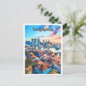 Singapore Art Vintage Travel Briefkaart (Staand voorkant)