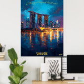 Singapore at Dusk - Een prachtig stadsbeeld in de Poster (Thuiskantoor)