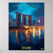 Singapore at Dusk - Een prachtig stadsbeeld in de Poster (Voorkant)