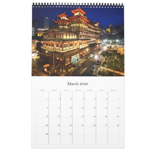 Singapore - Azië - Kalender (Mar 2026)