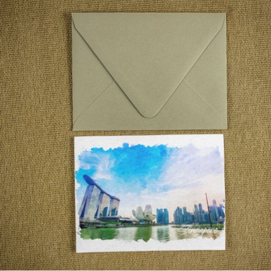 Singapore Azië Panorama Uitzicht Briefkaart