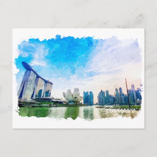 Singapore Azië Panorama Uitzicht Briefkaart (Voorkant)