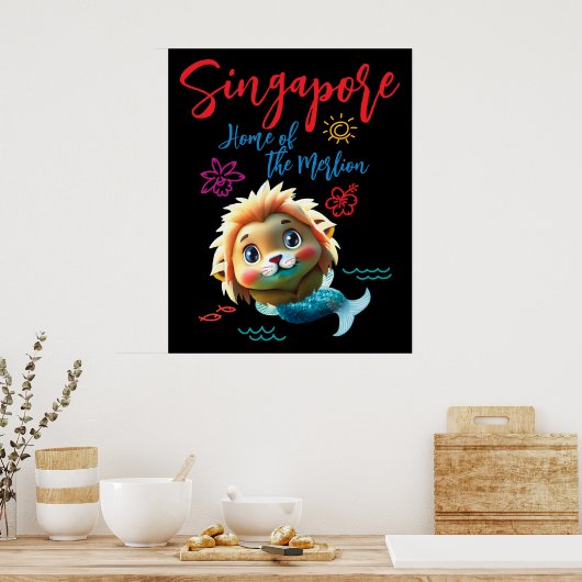 Singapore Baby Merlion Poster (Keuken)