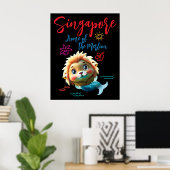 Singapore Baby Merlion Poster (Thuiskantoor)