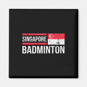 Singapore Badminton Vlag Racket Sport Birdie Playe Magneet