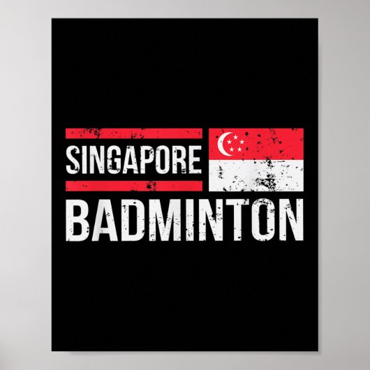 Singapore Badminton Vlag Racket Sport Birdie Playe Poster (Voorkant)