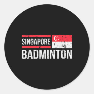 Singapore Badminton Vlag Racket Sport Birdie Playe Ronde Sticker