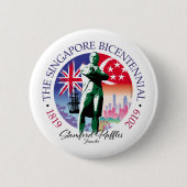 Singapore bicentennial Collectie v2- Ronde Button 5,7 Cm (Voorkant)