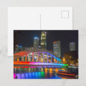 Singapore bij nacht briefkaart (Voorkant / Achterkant)
