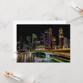 Singapore bij nacht kaart (Voorkant / Achterkant in situ)
