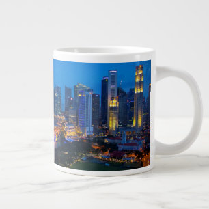 Singapore binnenstad bij nacht grote koffiekop