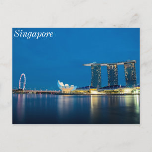 Singapore Blue van de baai Briefkaart