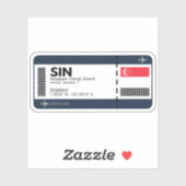 Singapore boarding pass - Airport Ticket Sticker (Vel)