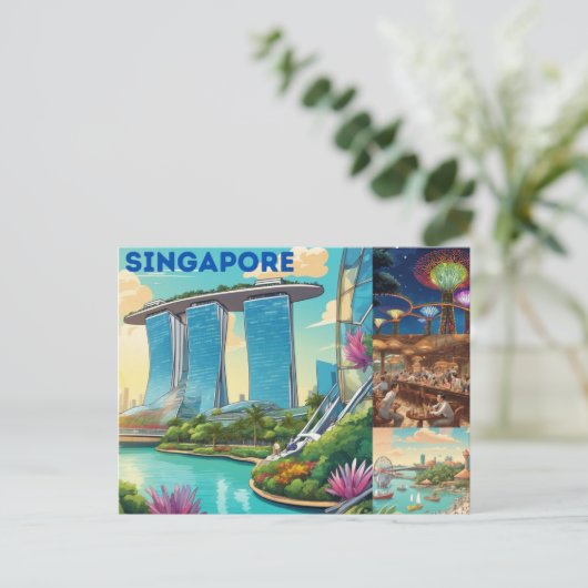 Singapore Briefkaart (Staand voorkant)