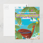 Singapore cartoon reisposter kunst. briefkaart (Voorkant / Achterkant)