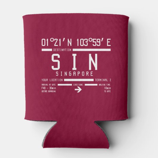 Singapore Changi International Airport Code Blikjeskoeler (Achterkant)