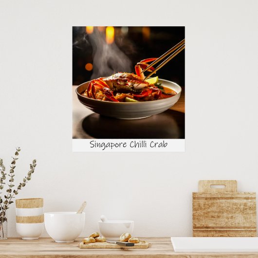 Singapore Chili Crab - Afdrukken Poster (Keuken)