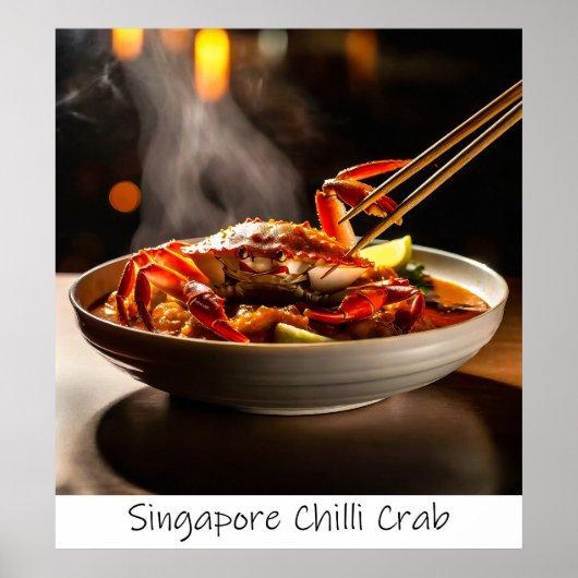 Singapore Chili Crab - Afdrukken Poster (Voorkant)