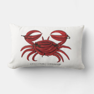 Singapore "Chili Crab" Lumbar Support Sierkussen Kussen