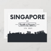 Singapore, China | Stadscoördinaten Briefkaart (Voorkant / Achterkant)