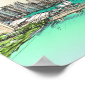 Singapore City Beroemde Reisplaats Illustratie Poster (Hoek)