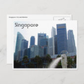 singapore city merlion briefkaart (Voorkant / Achterkant)