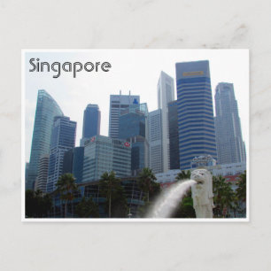 singapore city merlion briefkaart