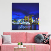 Singapore City Skyline bij nacht Canvas Afdruk (Insitu (Woonkamer))