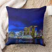 Singapore City Skyline bij nacht Kussen (Deken)