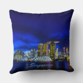 Singapore City Skyline bij nacht Kussen (Achterkant)
