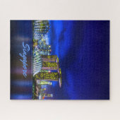 Singapore City Skyline bij nacht Legpuzzel (Horizontaal)