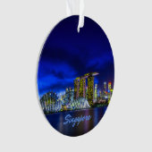 Singapore City Skyline bij nacht Ornament (voorkant)