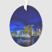 Singapore City Skyline bij nacht Ornament (voorkant)