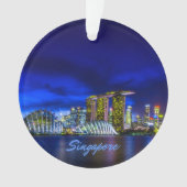 Singapore City Skyline bij nacht Ornament (voorkant)