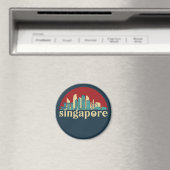 Singapore  City Skyline Cityscape Art Magneet (Insitu (Vaatwasser))