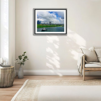 Singapore City Skyline Marina Bay Sands Tugboat Poster