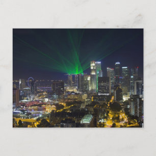 Singapore City Skyline op het Briefkaart Night