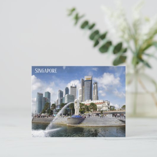 Singapore City Skyline Travel Photo Briefkaart (Staand voorkant)