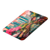 Singapore City Uitzicht Kleurrijk Magneet (Linkerzijde)