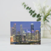 Singapore cityscape bij schemering briefkaart (Staand voorkant)