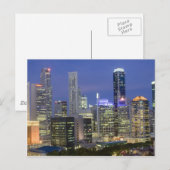 Singapore cityscape bij schemering briefkaart (Voorkant / Achterkant)
