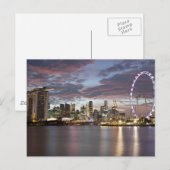 Singapore cityscape bij zonsondergang briefkaart (Voorkant / Achterkant)