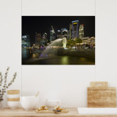 Singapore Cityscape langs de rivier bij het Poster (Keuken)