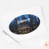 Singapore Cityscape Ovale Sticker (Envelop)